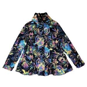 Damee Inc Colorful Swing Jacket Artsy Boho Pastel Size Small